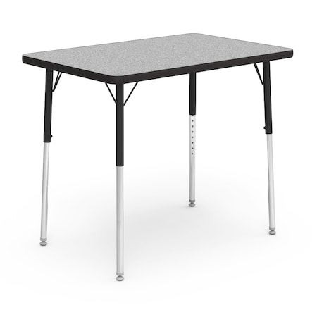Virco 36 in. W, 24 in. L, 22-30 in. H, Grey Nebula Top / Black Edge 482436
